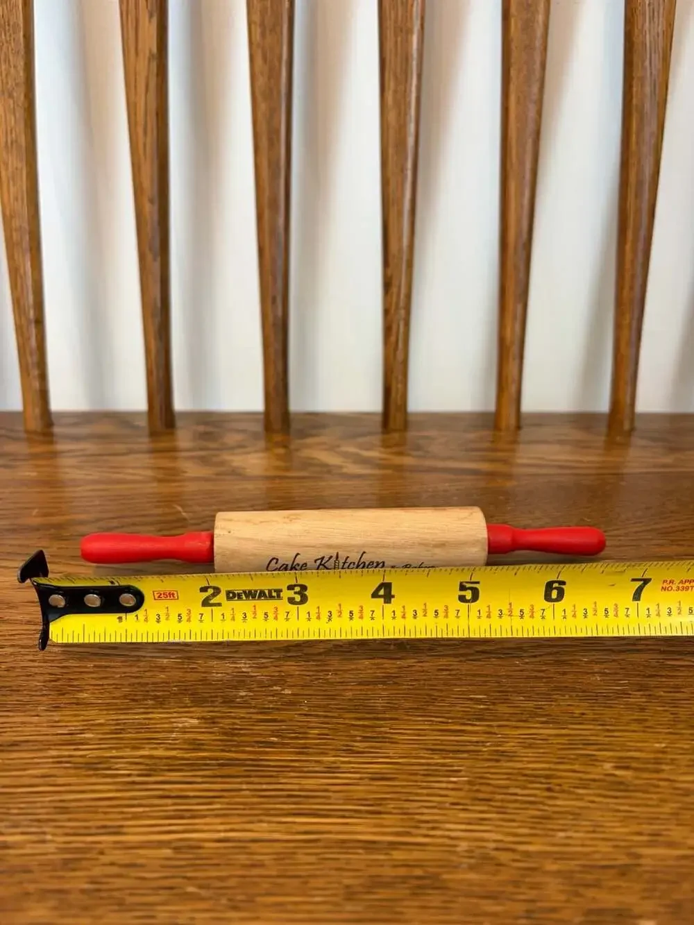 Cake Kitchen & Bakery Promotional Wooden Child's Rolling Pin with Red Handles